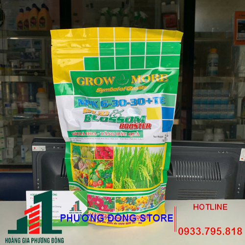 Phân bón lá grow more npk 6-30-30+te loại 1 kg